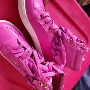 Hot pink sneakers